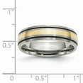 thumbnail image 6 of Titanium Grooved 14k Yellow Inlay 6mm Brushed and Antiqued Band, 6 of 7