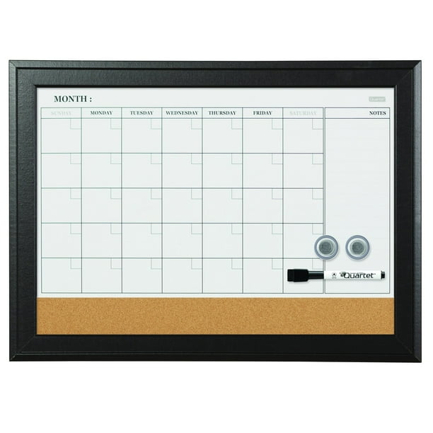 Quartet DryErase Combo Calendar Board w/Frame, 23" x 17