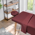 thumbnail image 5 of Saloniture 3-Piece Flannel Massage Table Sheet Set - Soft Cotton Facial Bed Cover - Includes Flat and Fitted Sheets with Face Cradle Cover - Burgundy, 5 of 8