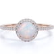 thumbnail image 1 of JeenMata Anillo de Bodas Antiguo con Halo de Ópalo Welo Redondo de 1,75 Uds en Oro Rosa de 18 K sobre Plata, 1 of 6