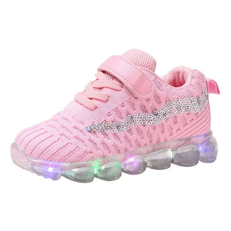 

Baby Shoes Girl First Walkers Size 28 Bling Led Luminous Sport Run Casual Toddler Sneakers Wide