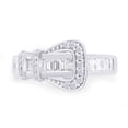 thumbnail image 2 of AFFY White Cubic Zirconia Belt Buckle Fashion Ring In 14k White Gold Over Sterling Silver, Ring Size-4, 2 of 9