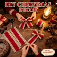 thumbnail image 4 of 5 Yards Christmas Wired Ribbon,Christmas Wired Edge Ribbons,2.48 inch Wide Christmas Wired Edge Decoration Ribbon,Burlap Wrapping Ribbon for Holiday Craft Wedding Decoration Wreaths Bow,Z-Brick Red, 4 of 7