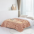 thumbnail image 6 of LOMAO Throw Blankets Flannel Blanket with Checkerboard Grid Pattern Soft Throw Blanket for Couch, Bed, Sofa Luxurious Warm and Cozy for All Seasons (Orange, 60"x80"), 6 of 6