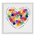 thumbnail image 5 of Stupell Industries Strength In Unity Children's Rainbow Handprint Heart Graphic Art White Framed Art Print Wall Art, 12x12, by Erica Billups, 5 of 5