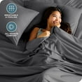 thumbnail image 4 of Queen Sheet Set - 1800 Ultra-Soft Microfiber Queen Bed Sheets - Double Brushed - Deep Pockets - Easy Fit - 4 Piece Set - Bedding Sheets & Pillowcases (Queen, Grey), 4 of 10