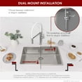 thumbnail image 3 of Stylish Dual Mount 27" Stainless Steel Single Bowl Kitchen Sink with Strainer S-406T, 3 of 13