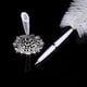 thumbnail image 3 of Pluma de avestruz de 2 colores Ecomeon Pluma de boda con soporte de metal Plata, 3 of 5