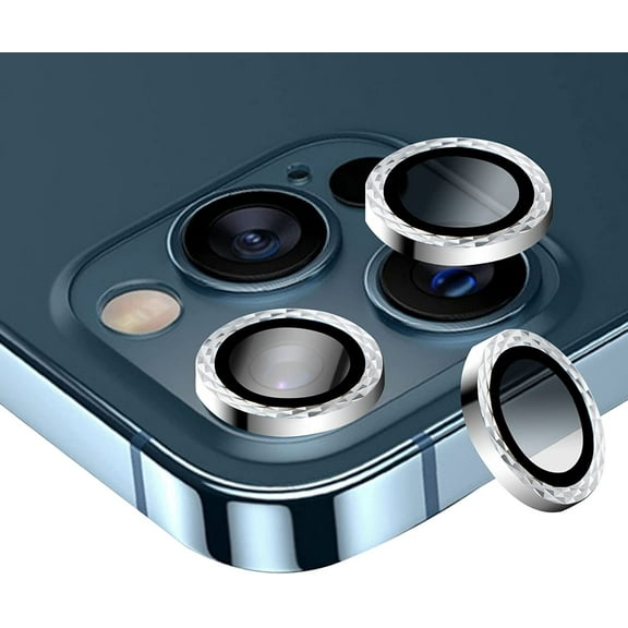 Bling Camera Lens Protector Bling Tempered Glass Protective Film for Women, 2Pack Suitable for iPhone 13 Pro/13 Pro Max Lens Protector 2023，Silver