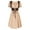 Beige, variant on Elegant Square Neck Short Sleeve Dress for Women Stage Performance Show Court Gown Themed Outfit