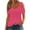 Hot Pink, variant on Summer Tops for Women Cold Shoulder Short Sleeve V Neck Eyelet Embroidered T Shirts Casual Tunic Tee Blouses