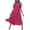 Hot Pink, variant on DeHolifer Women's Summer Dress Midi Crewneck Solid Color Dresses Casual Loose Trendy Ruffle Tiered Flowy Boho Beach Dress Army Green S
