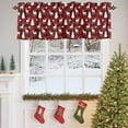 thumbnail image 5 of Christmas Valances for Windows, Modern Winter Elk Pine Tree Stars Red Buffalo Plaid Rod Pocket Valance Short Window Treatments Curtains for Kitchen Bathroom Bedroom Decor, 56 x 16 In, 5 of 9