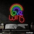 thumbnail image 4 of Craftnamesign Love Wins Neon Sign, Rainbow LED Sign,Bedroom Wall Art Decor, 4 of 4