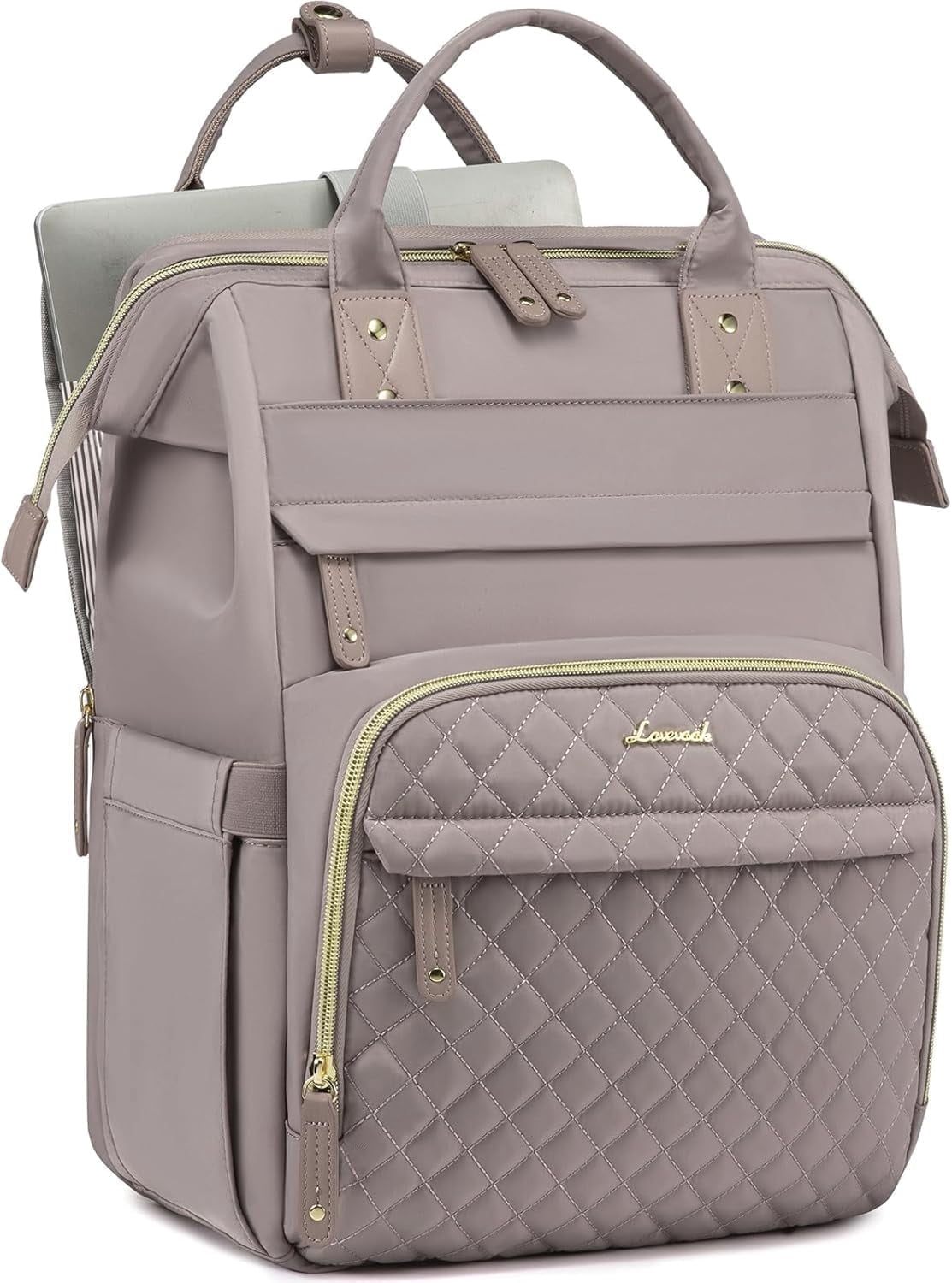 Loveyook Travel Backpack Gray & Blush Pink USB Charging Port Multi Pocket Amazon.com: LOVEVOOK Travel Backpack for Women & Men 50L  main image 4