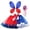 x-191Red81, variant on Girls Skirts Double Mesh Tutu Skirt Independence Day Skirt Stylish Summer Children Dance Sports for Birthday Holiday