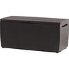 Keter Capri Rattan Resin 80-Gal Outdoor Storage Plastic Deck Box, Espresso Brown