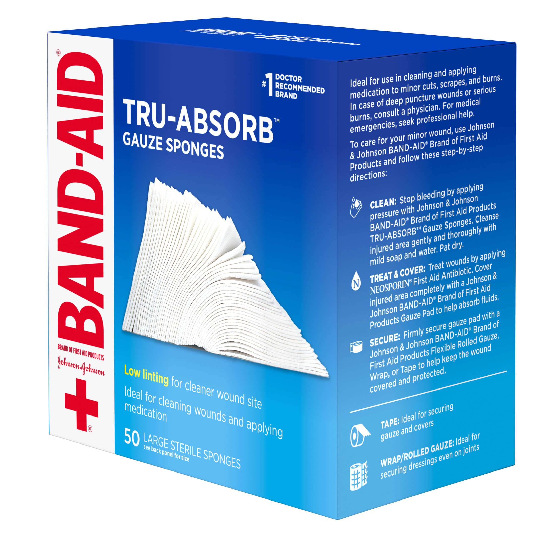 Band-Aid Tru-Absorb Sterile Gauze Sponges 4x4 50 Count photo 6