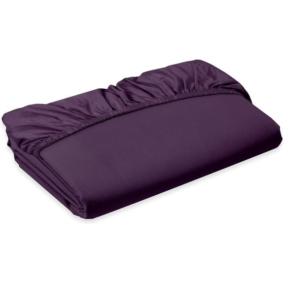 Elegant Comfort 1500 Premium Hotel Quality 1-Piece Fitted Sheet, All Around Elastic, Deep Pocket, Softest Quality Microfiber - Full Purple