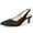 Black, variant on kkdom Women Slingback Heels Pumps Kitten Low heels Pointed Toe Blue Size 5