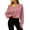 Pink, variant on Women's Off Shoulder Crop Top Grommet Detail Long Sleeve Casual Pullover Sweatshirt