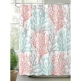 thumbnail image 2 of Boanket Polyester Fabric Red Blue Coral Coastal Shower Curtain, Summer Beach Seaside Nautical Waterproof Bathtub Curtain Bathroom Decor Set with Hooks 72 x 78 Inches,, 2 of 6