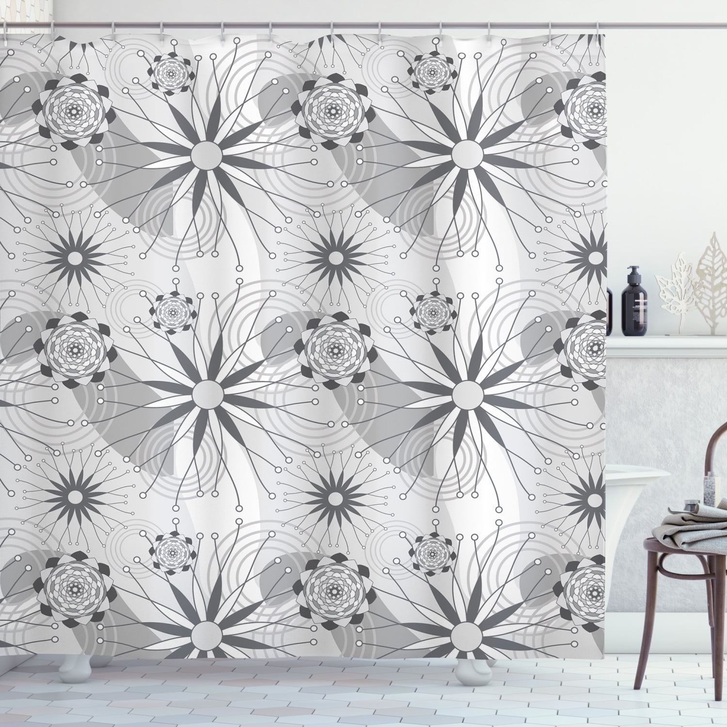 Abstract Shower Curtain, Modern Surreal Interpretation of Geometrical