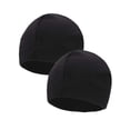 thumbnail image 2 of Spencer 2 Pack Fleece Beanie Hats Warm Winter Men Women Soft Skull Cap Unisex Adult Slouchy Plain Beanies, Black, 2 of 10