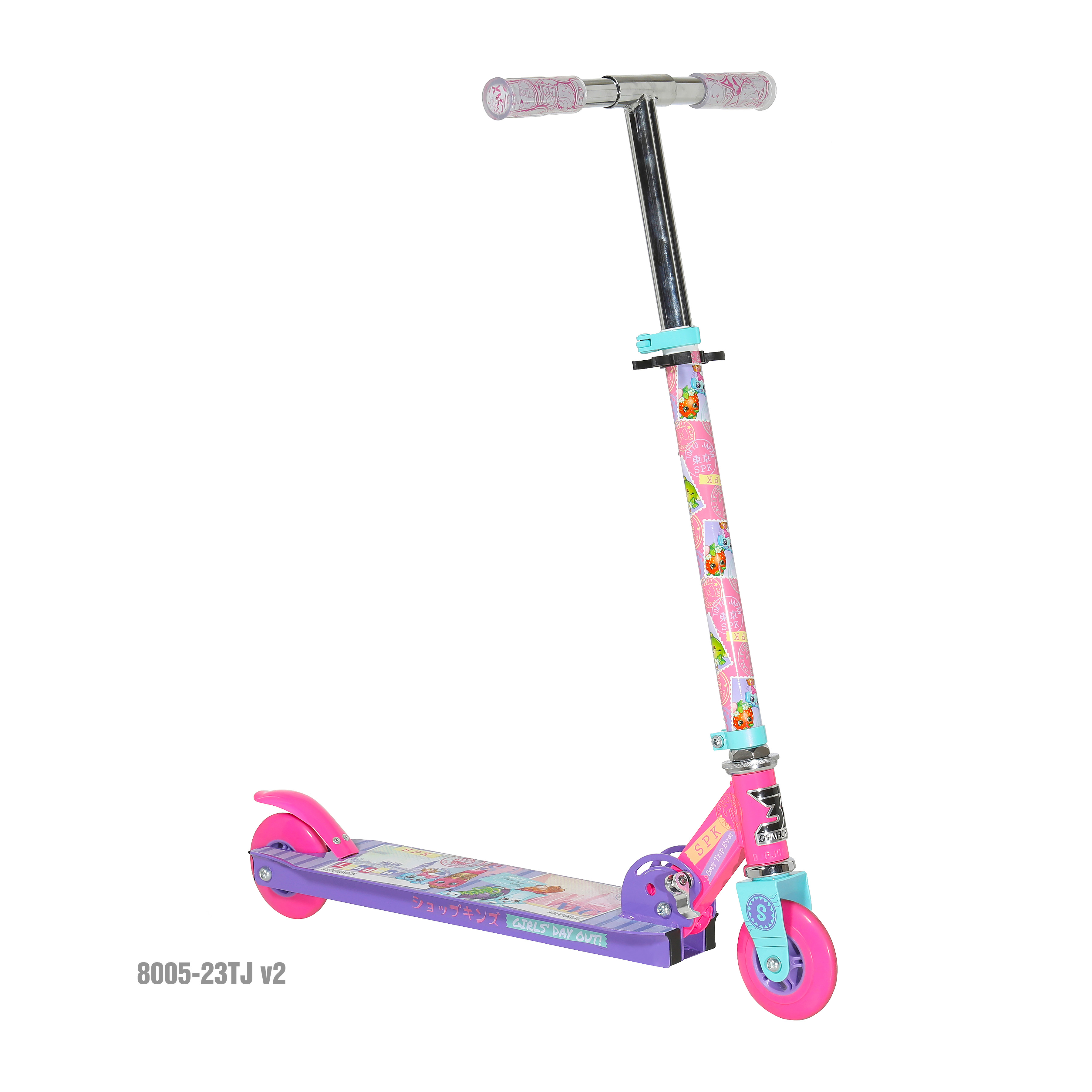 Dynacraft 2 Wheel Shopkins Girls Scooter with Adjustable Handlebars