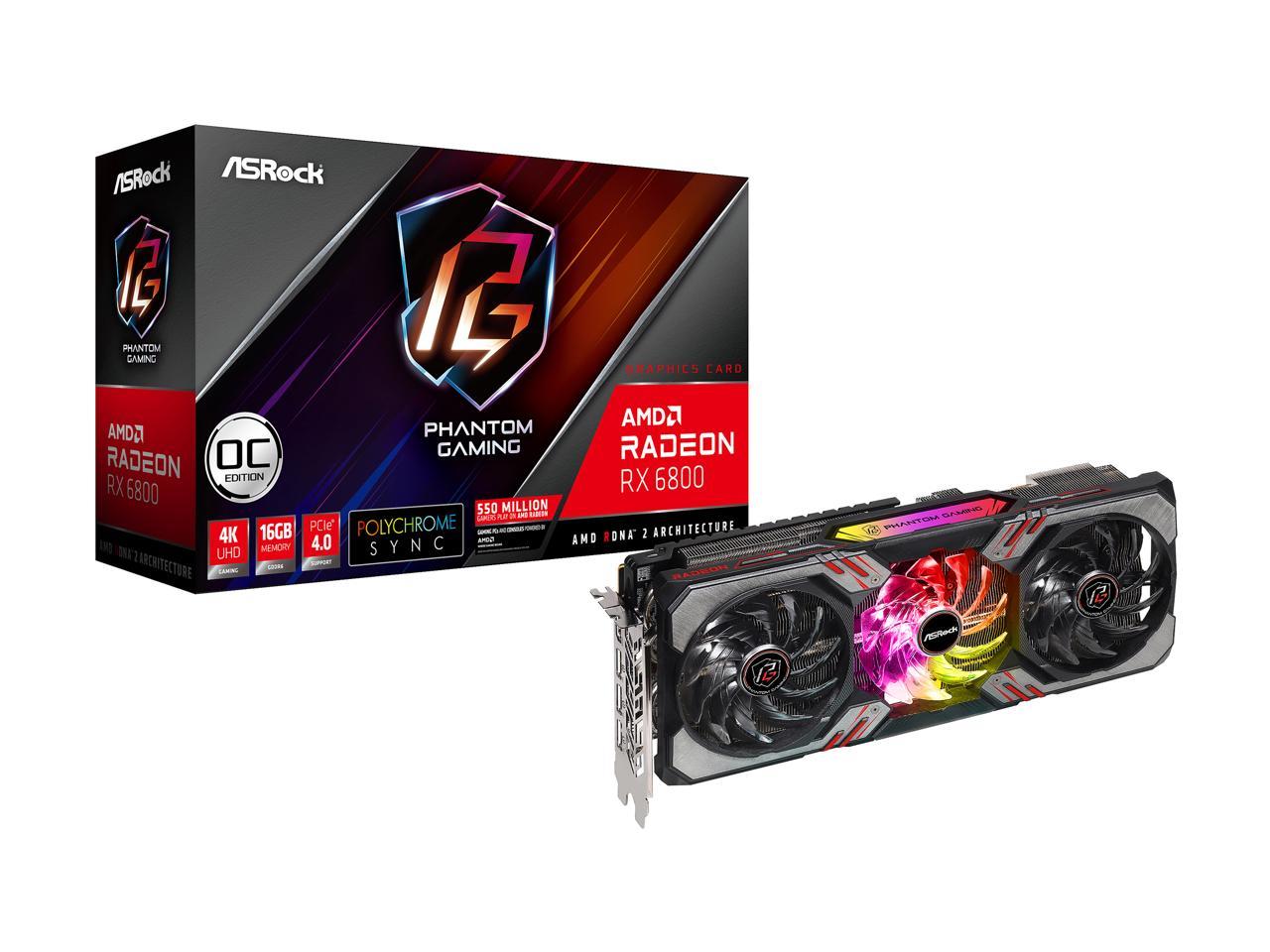 Asrock Rx 6800 ASRock Radeon RX 6800 Phantom Gaming D Gaming Graphics Card with 16GB ...