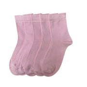 Women's Solid Color Thin Breathable Absorb Sweat Cooling Soft Bamboo Summer  Socks,5 Pairs