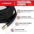 thumbnail image 5 of YAMATIC 3/8" Pressure Washer Hose 50 FT with Swivel Quick Connect For Cold & Hot Water Max 250°F, 4000 PSI Commercial Grade Steel Wire Braided & Synthetic Rubber Jacket, Kink-Free, 5 of 8
