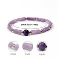 thumbnail image 4 of Stress Relief Amethyst Bracelet - Natural Stone Anxiety Healing Jewelry with Watermelon Quartz & Moonstone, Stretch Beaded Spiritual Bracelet Gift for Women, 4 of 6