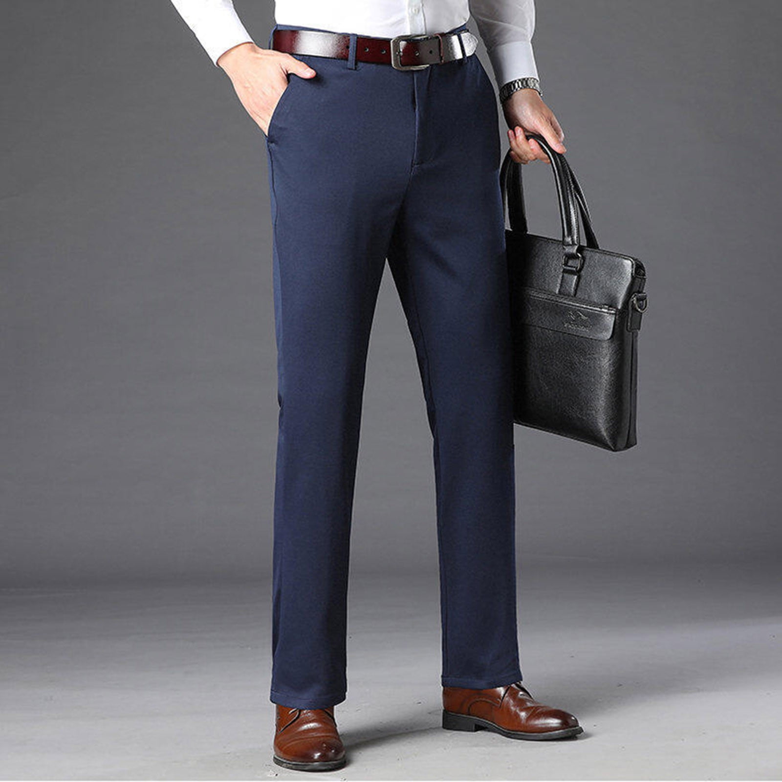 Awdenio Pants for Men Slim Fit Dress Pants for Men Expandable Waist Dress Pant Casual Athletic Golf Pants, Men's, Size: Small, Blue