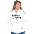 thumbnail image 4 of Caffeine Queen Coffee Addict Latte Womens Plus Size Graphic Zipper Hoodie Brisco Brands 2X, 4 of 5