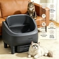 thumbnail image 3 of Self Cleaning Litter Box, 95 L Automatic Cat Litter Box Self Cleaning for Multiple Cats, with Safety Protection, App Control,1 Roll Garbage Bags,White & Grey, 3 of 7
