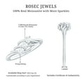 thumbnail image 5 of Rosec Jewels Three Stone Ring - Certified Moissanite Ring for Women (D-VS1 Quality) - Commitment Ring, 14K White Gold, US 8.50, 5 of 6