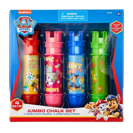 Nickelodeon Paw Patrol Jumbo Chalk Set, Includes 4 Chalk Holders