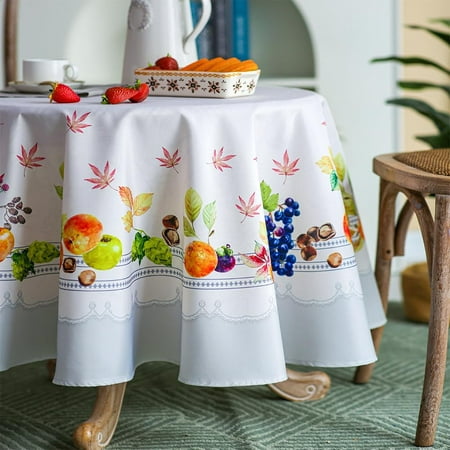 Fruit Fall Tablecloths - Country French Farmhouse Waterproof Table Cover for Indoor Outdoor Decor