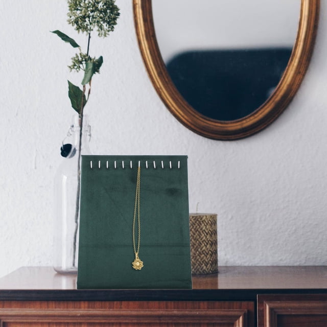 Hytrove Exhibidor De Joyas En Verde Oscuro Para Collares Con Resistente Y Estético Para Presentación