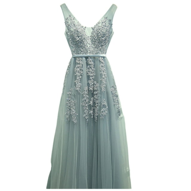Vestido Largo De Fiesta ó Damas Con Encaje Para Mujer