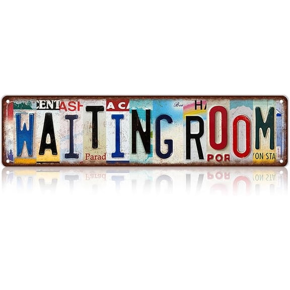 Vintage Waiting Room Metal Tin Signs Street Signs Wall Decor 16 x 4 Inches