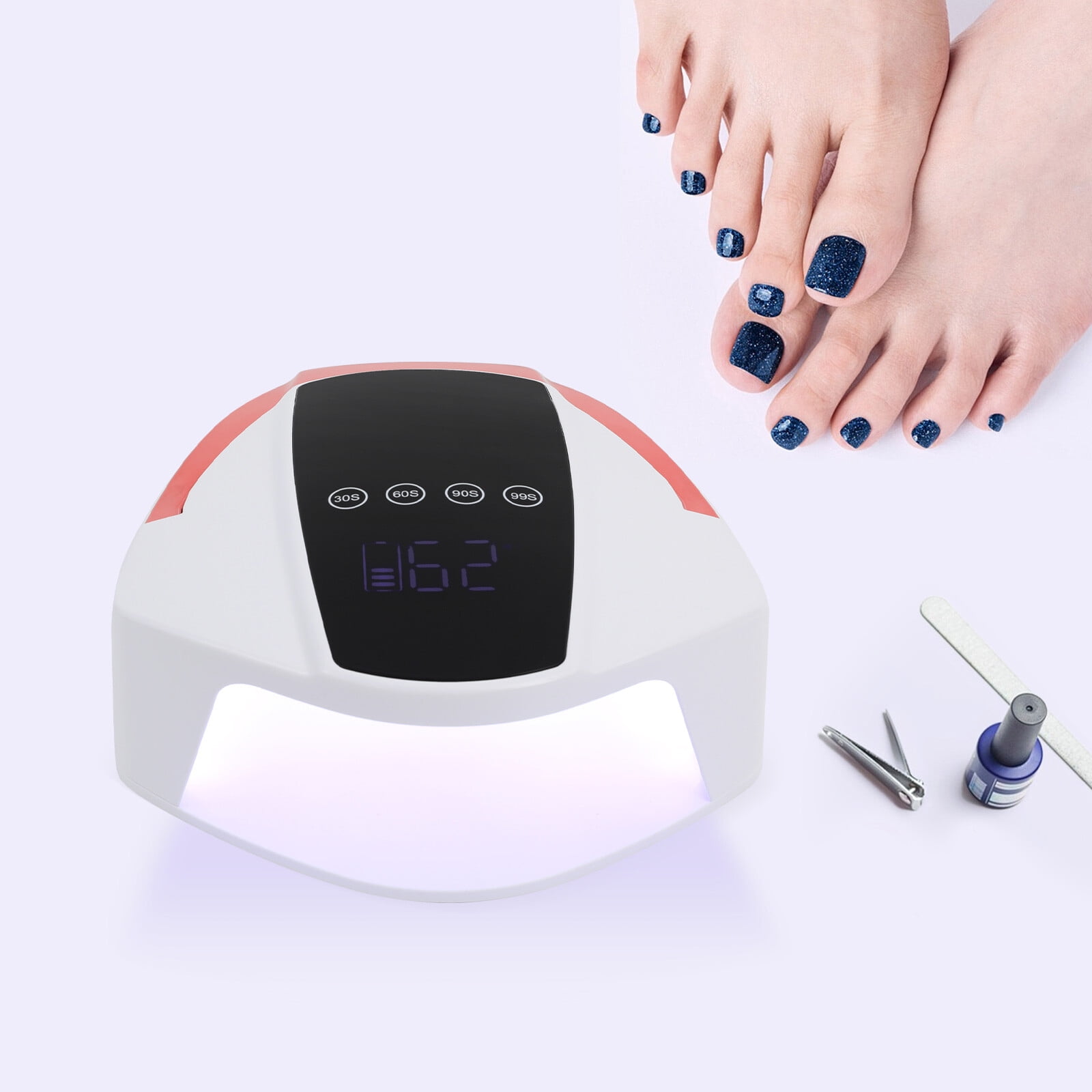1 PCS Rechargeable Nail Lamp, LED Manicure Desk Lamp, Automatic Sensor UV LED Nail Dryer, White+ Red+ Black