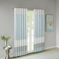 thumbnail image 3 of Madison Park Stripes Pintuck Lined Curtain Panel, 50" x 84",  Aqua Blue, 3 of 8