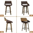 thumbnail image 6 of LainTene 26" Swivel Counter Height Bar Stool with Walnut Bentwood Frame, Faux Leather Seat & Footrest, Mid-Century Modern Chair for Kitchen Island, Bar, or Café (Set of 2), 6 of 11