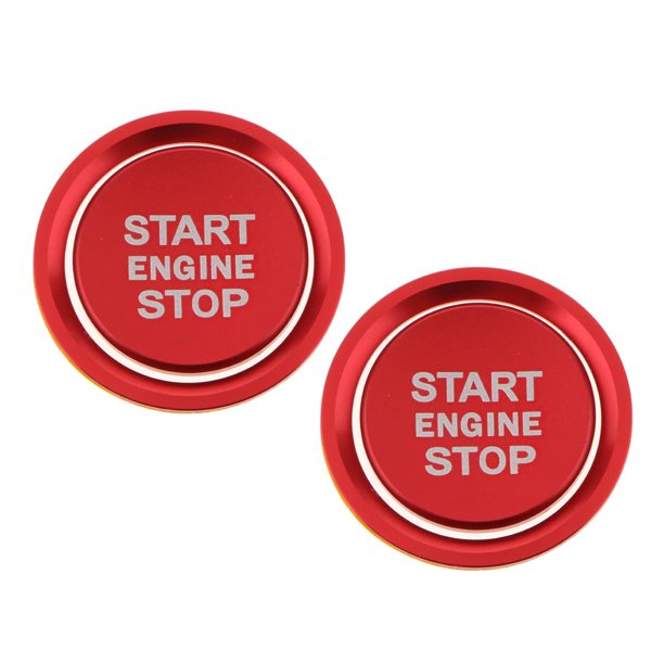 2x Arranque Del Motor- Botón De Encendido Pomo De Del Auto-Botón Interior Etiqueta Autoadhesiva- Calcomanía Decorativa Única - Anillos De DYNWAVEMX Etiqueta engomada del volante del coche