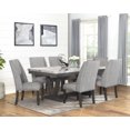 thumbnail image 6 of Formal Dining Table, 42" Rectangular Table with White Faux Marble Table Top, Trestle Base and Black Finish Legs, Dining Room Furniture, Black&White(Table Only), 6 of 6
