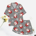 thumbnail image 6 of YuYuBao Women Pajamas Sets Christmas Santa Claus Print Silk Satin Buttons Pajamas Sets Pjs Loungewear Nightwear, 6 of 6