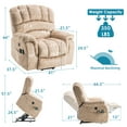 thumbnail image 6 of OUINCH Large Power Lift Recliner Chair with Massage and Heat for Elderly Big Man, Extra Wide & Oversized Electric Recliner with 2 Remote Controls, 2 USB Ports & 2 Side Pockets, 350lbs Capacity, 6 of 8