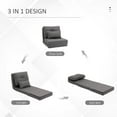 thumbnail image 5 of HOMCOM Convertible Flip Chair, Floor Lazy Sofa, Folding Couch Bed with Adjustable Backrest, Metal Frame and Pillows for Living Room Bedroom, Dark Gray, 5 of 10